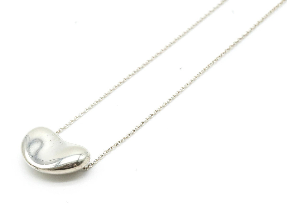 TIFFANYCo Tiffany Elsa Peretti Bean Pendant Necklace Silver